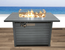 11'' H x 42'' L Steel Propane Outdoor Fire Pit Table with Lid