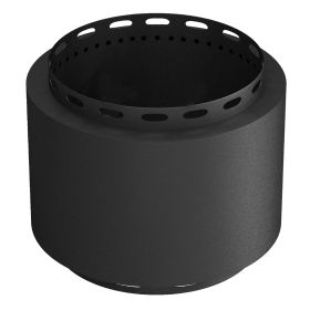 Smokeless Fire Pit, Portable Wood Burning Firepit with Poker for Garden Camping Bonfire Party, Metal, Black