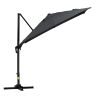 8'x8' Square Patio Hanging Offset Umbrella, Outdoor Cantilever Parasol w/ Cross Base, Dark Grey
