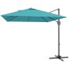 8'x8' Square Patio Hanging Offset Umbrella, Outdoor Cantilever Parasol w/ Cross Base, Blue
