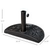 20lbs Half Round Patio Umbrella Base Outdoor Decorative Resin Parasol Stand Holder for Φ1.5", Φ1.9" Pole, Lawn, Deck, Garden Use, Bronze