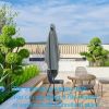 6 x 9ft Patio Umbrella Outdoor Waterproof Umbrella with Crank and Push Button Tilt without flap for Garden Backyard Pool Swimming Pool Market