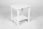 Folding Adirondack Chair with Side Table, 3-Piece Adirondack Chair Set, White (2 Chairs and 1 Table)