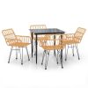 Garden Dining Set Black