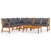 Garden Lounge Set Dark grey Solid acacia wood Medium Modular
