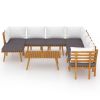 Garden Lounge Set Dark grey Solid acacia wood Large Modular
