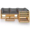 Garden Lounge Set Dark gray, Wood