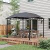 10' x 10' Soft Top Patio Gazebo Outdoor Canopy with Geometric Roof, All-weather Steel Frame, Gray