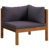 Wooden Lounge Set Dark gray cushion