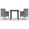 Garden Dining Set Poly rattan: Grey