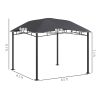 10' x 10' Soft Top Patio Gazebo Outdoor Canopy with Geometric Roof, All-weather Steel Frame, Gray