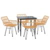 Garden Dining Set Black