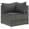 Patio Lounge Set Set of 8 Grey PE rattan 8 Piece Modular