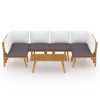 Garden Lounge Set Dark Grey Solid Acacia wood 7 Piece Set Modular