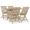 Garden Dining Set Grey Solid teak wood 5-piece set Foldable