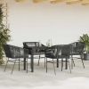 Garden Dining Set Black and Dark Grey