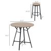 5-Piece Dining Set Bar Table Chairs Space Saving Black Brown for Pub Kitchen