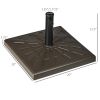 Resin Patio Umbrella Base Stand, 20" Square Holder, Brown, Sturdy & Elegant