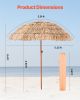 VEVOR Tiki Umbrella, 6 ft Thatched Patio Umbrella with Tilt, Hawaiian Style Beach Parasol with Durable PP Thatch and 8 Metal Ribs