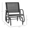 Outsunny Porch Glider Set of 2, Metal Frame Swing Glider Chairs with Breathable Mesh Fabric, Curved Armrests and Steel Frame for Garden, Poolside