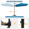 8' x 8' Square Patio Hanging Offset Umbrella with 360° Rotation, Aluminum Outdoor Cantilever Market Parasol, Turquoise