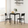 3 Piece Dining Set, 23.5" Square Table with 2 Chairs, Space Saving for Small Apartment, Black