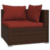 Garden Lounge Set Brown PE rattan Medium Modular