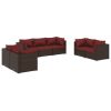Garden Lounge Set Brown PE rattan Medium Modular