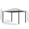 Luxury Hardtop Gazebo 12'x10' with Curtains, Outdoor Patio Canopy Shelter, Elegant Design for Garden