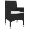 Garden Dining Set Black PE rattan Medium Durable