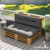 2 Seater Pallet Cushions Outdoor 3.9" Thick Replacement Cushions - Tufted Design for Garden, Patio, Black
