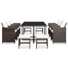 Outdoor Furniture Set Brown Poly Rattan Large Removable Covers
