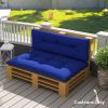 2 Seater Pallet Cushions Outdoor 3.9" Thick Replacement Cushions - Tufted Design for Garden, Patio, Navy Blue