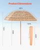 VEVOR Tiki Umbrella, 8 ft Thatched Patio Umbrella with Tilt, Hawaiian Style Beach Parasol with Durable PP Thatch and 8 Metal Ribs