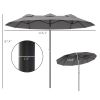 9.5 Large Double-sided Patio Umbrella Outdoor Market Umbrella with Tilt Crank