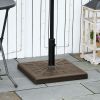 Resin Patio Umbrella Base Stand, 20" Square Holder, Brown, Sturdy & Elegant