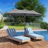 9.5 Large Double-sided Patio Umbrella Outdoor Market Umbrella with Tilt Crank