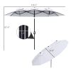 9.5' Double-Sided Patio Umbrella, Large Outdoor Market Umbrella with Push Button Tilt, Crank, 12 Ribs, for Garden, Deck, Pool
