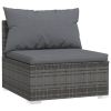 Garden Lounge Set Grey PE rattan Large Modular