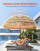 VEVOR Tiki Umbrella, 8 ft Thatched Patio Umbrella with Tilt, Hawaiian Style Beach Parasol with Durable PP Thatch and 8 Metal Ribs