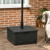 3-in-1 Outdoor Umbrella Base, Coffee End Table, Planter Box with Drainage, Patio Umbrella Stand Table with Wheels and Handles, Black