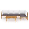 Garden Lounge Set Dark Grey Solid Acacia Wood Modular
