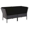 Garden Lounge Set Black