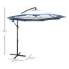10FT Cantilever Patio Umbrella, Offset Umbrella with Crank and Cross Base for Deck, Backyard, Pool and Garden, Navy Blue