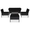 Garden Lounge Set Black
