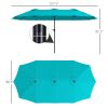 13 ft. Extra Large Patio Umbrella with Easy Crank Handle, Vents for Outdoor, Patio, UPF30+, Navy Blue
