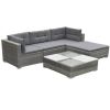 Garden Furniture Set Gray PE Rattan Medium Modular