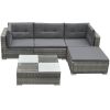 Garden Furniture Set Gray PE Rattan Medium Modular