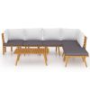 Garden Lounge Set Dark grey Solid acacia wood