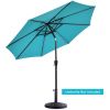 18" Bronze Umbrella Base - Heavy-Duty Resin+Steel Upright, 30lbs Stable Round Design with Hand-Turn Knob
